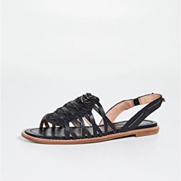 Madewell Shoes - Madewell The Maya Black Leather Open Toe Huarache Sandals Size 6